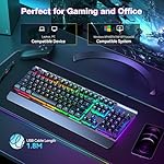 TECKNET Gaming Keyboard, USB Wired Computer Keyboard, 15-Zone RGB Illumination, IP32 Water Resistance, 25 Anti-ghosting Keys, All-Metal Panel (Whisper Quiet Gaming Switch) - Image 5