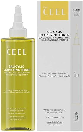 The Ceel Salisilik Asit Tonik 200 ml - Niacinamide, Sitrik Asit ve Zinc PCA  eren Ya  Dengeleyici ve G zenek G r n m  Dengeleyici Y z Toni i, Ya l  ve Karma Ciltler  in