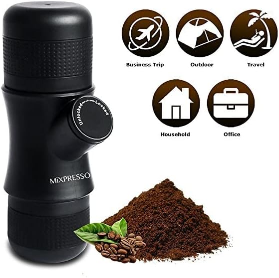 Mini portable espresso coffee maker suitable with ground coffee by Mixpresso