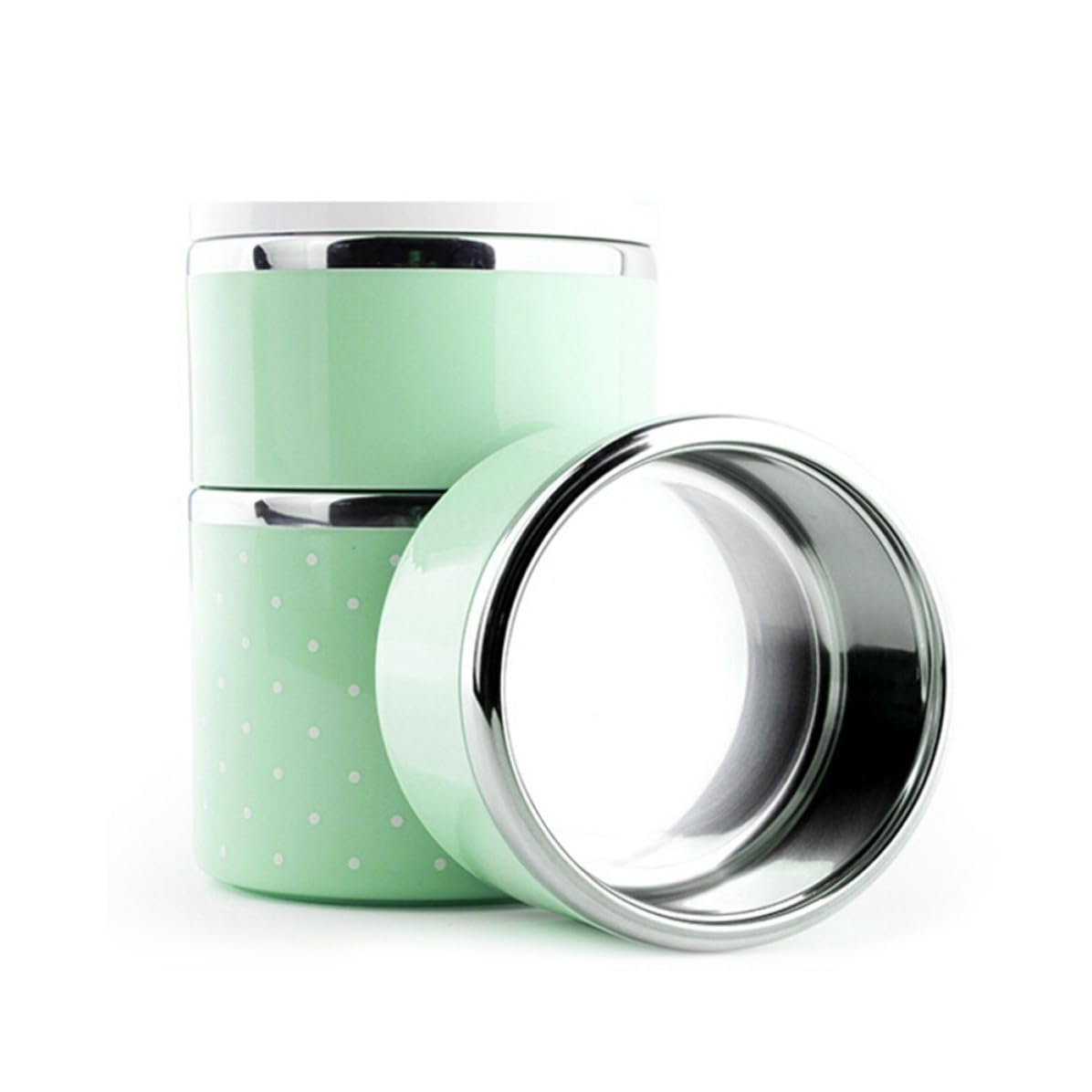 Boîte Bento en Acier Inoxydable 2 Pièces, 3 Couches Vert
