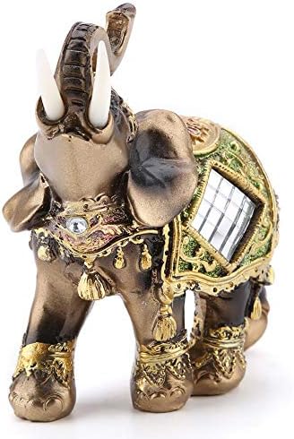 Cikonielf Lucky Wealth Elephant Statue Feng Shui Green Elephant Statue Sculpture Wealth Figurine Gift Home Decoration Collection(M)