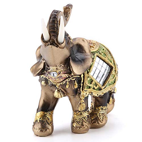 Hztyyier Green Elephant Lucky Feng Shui Statue Sculpture Chinese Feng Shui Wealth Lucky Elephant Figurine For Home Office Decoration Good Lucky Gift(M) #TOP7
