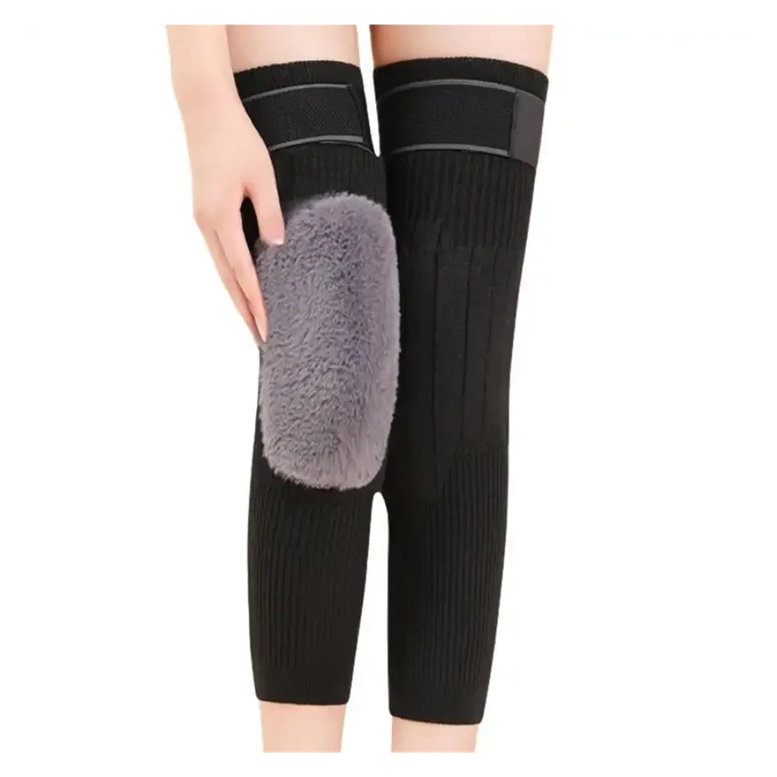 Fascia Elastica Invernale Thermal Knee Sleeve Non-Slip Elastic Wool Cashmere Brace Support Protector Warmer Pads Legging Stockings Wraps 1 Pair