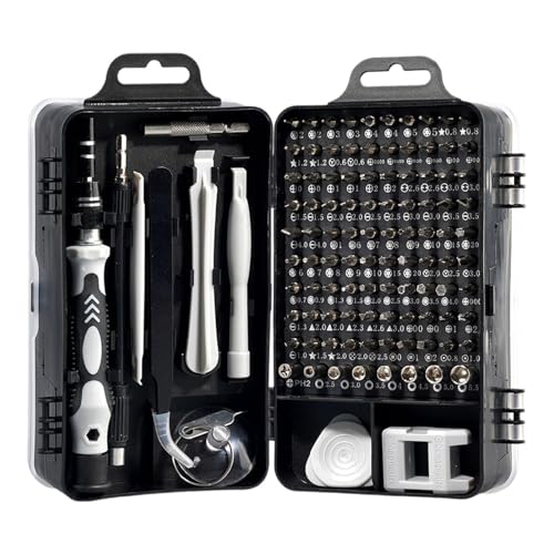 Juego de destornilladores con estuche, juego de herramientas magnéticas 115 en 1, juego de herramientas antideslizantes y portátiles con mango ergonómico resistente para PC, teléfono móvil,