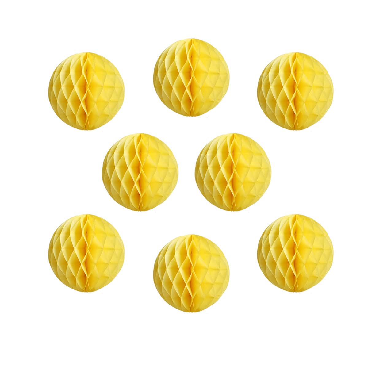 ZGjoy 8pcs 8inch Paper Honeycomb Balls Decorative Tissue Honeycomb Balls Paper Pom Poms Flower Balls Art Hanging Balls for Birthday Wedding Nursery Baby Shower Home Decor (8inch, Yellow)