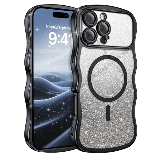 Coque iPhone 16 Pro Max antichoc MagSafe silicone paillettes