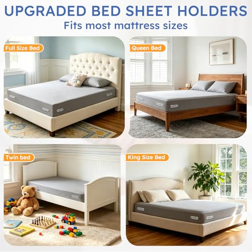 inooro Bed Sheet Holders for Corners, 4 Pack Heavy Duty Sheet Locks by inooro - Used condition - Image 7
