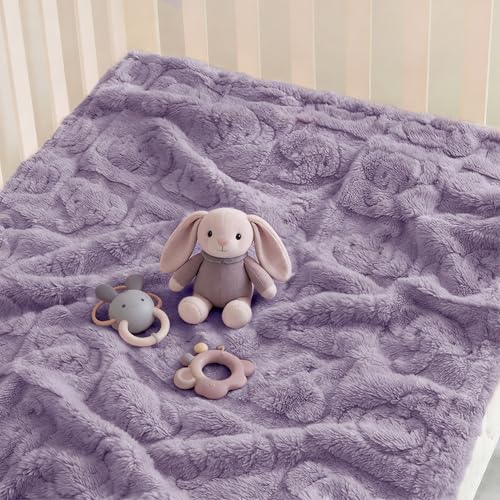 Image of Pro Goleem Elephant Baby Blanket, Baby Fleece Blanket for Boys & Girls, 30 inch x 40 inch Soft Crib & Stroller Blanket for Newborns and Toddlers, (Purple)