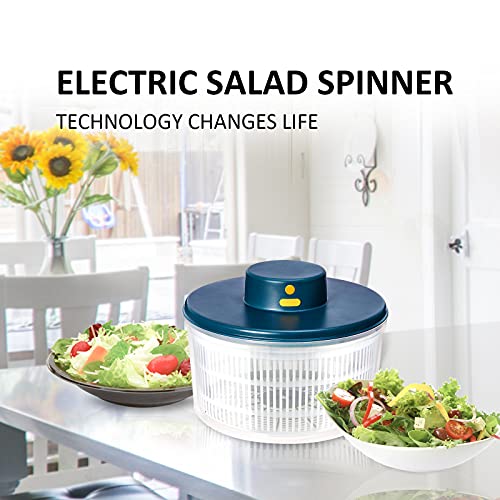Bornku Electric Salad Spinner 3L - Usb Chargeble,Vegetable Washer With Bowl, Lettuce Cleaner And Dryer - Easy Water Drain System And Compact Storage,Bpa Free And Easy To Use #TOP6