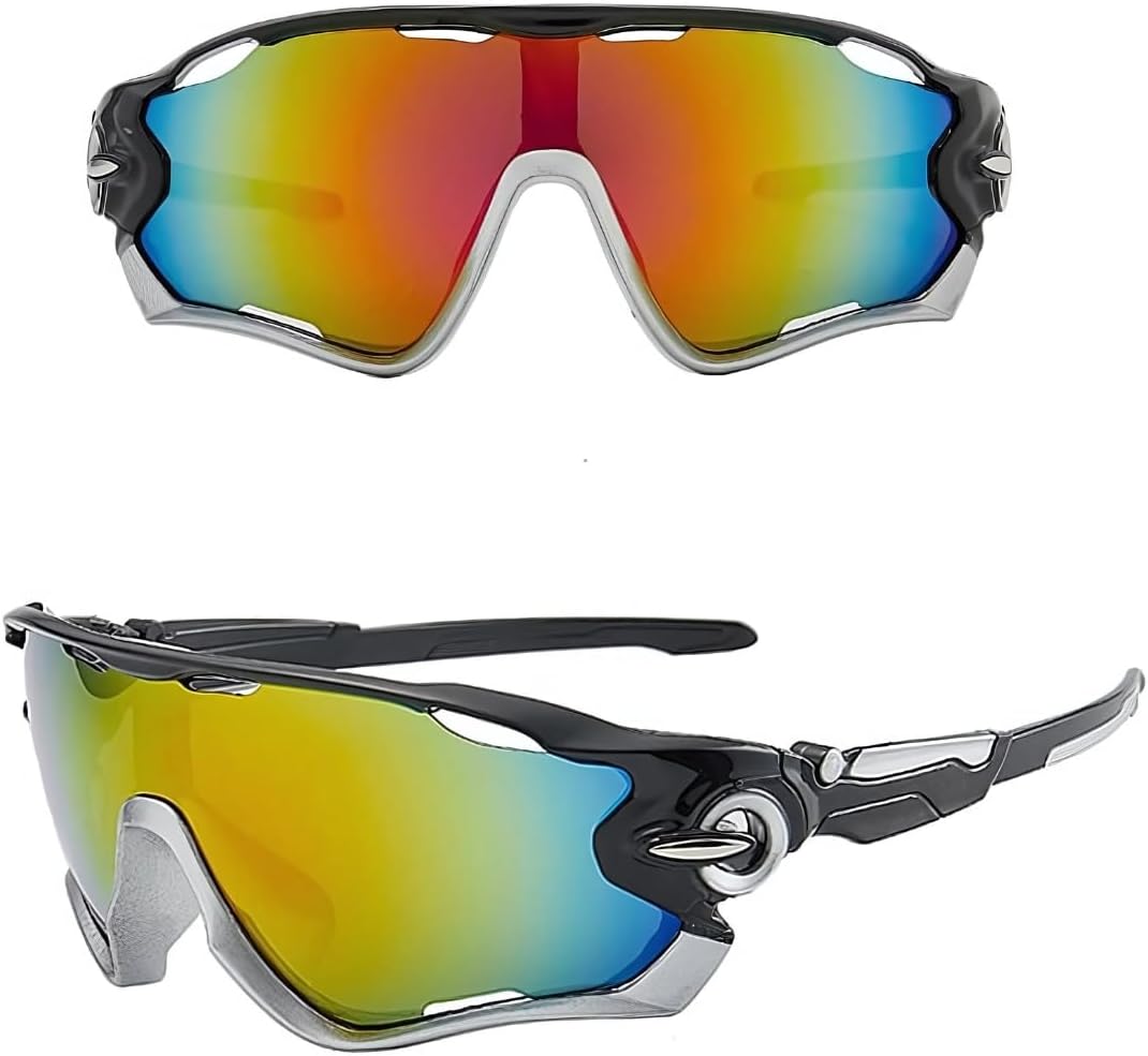 Wraparound UV400 Baseball Cycling Sports Sunglasses for Men Women Driving Riding Lightweight Mirrored Stylish Goggles - Image 2