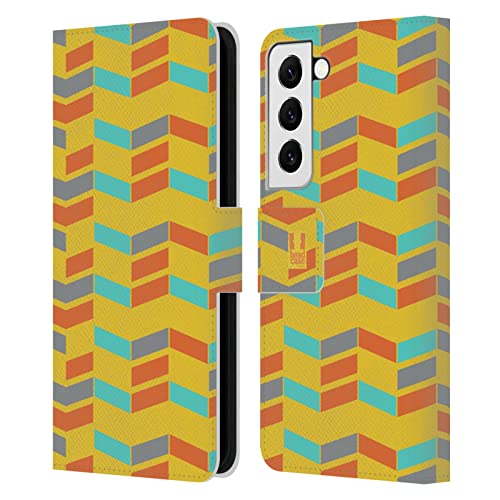 Protection cuir Galaxy S22 5G Head Case Designs étui zigzag portefeuille