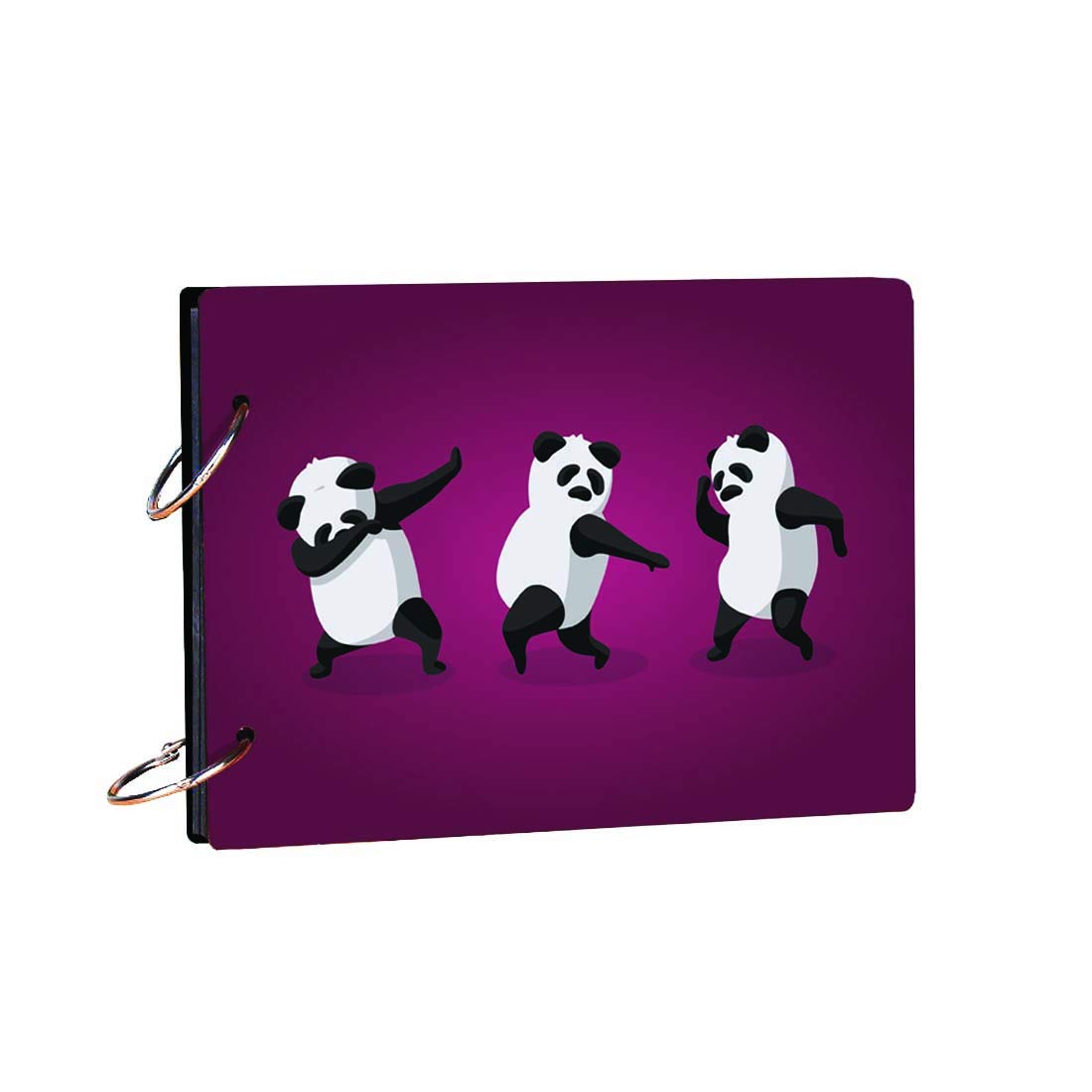 100yellow® Dancing Panda creative Photo Album Scrapbook for kids school| 40 A5 pages | Size : 15.2 cm x 21.5 cm |Multicolour