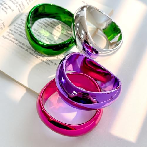 Chunky Colorful Geometric Cuff Bangle Candy Color Irregular Wide Cuff Bracelet Bangle Bracelet Vintage Statement Party Jewelry for Women2