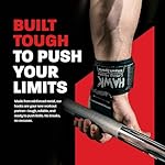 HWK Sports Weightlifting Hooks with Wrist Straps for Men & Women, Black, Padded Lifting Hooks with Heavy Duty Lifting Straps Ideal for Weightlifting, Bodybuilding & Powerlifting Weights up to 700lbs - Image 3