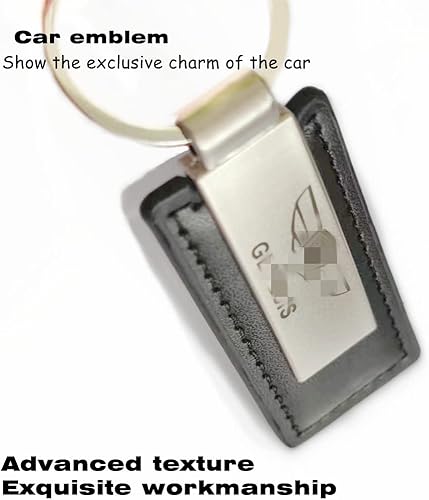 Miniatura 3 de NOI Juego de llaveros de cuero negro con logotipo de coche para Ges Coupe Santa Sonata Tucson Veloster regalo de negocios regalo de cumpleaños para