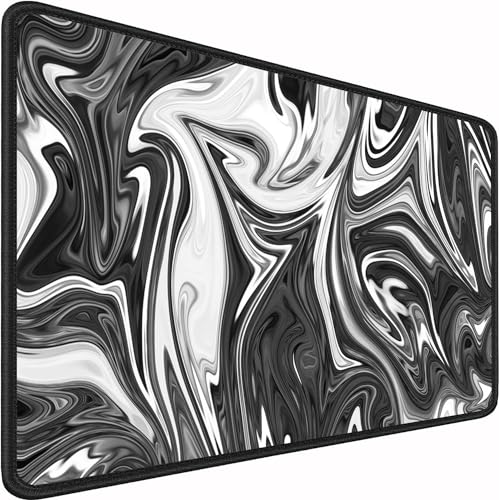 Tapis de souris de jeu XXL 800 x 300 mm – Imperméable et antidérapant – Bords cousus pour une durabilité – Parfait pour PC, MacBook et ordinateur portable – Grand tapis de souris 800 x 300 mm (métal