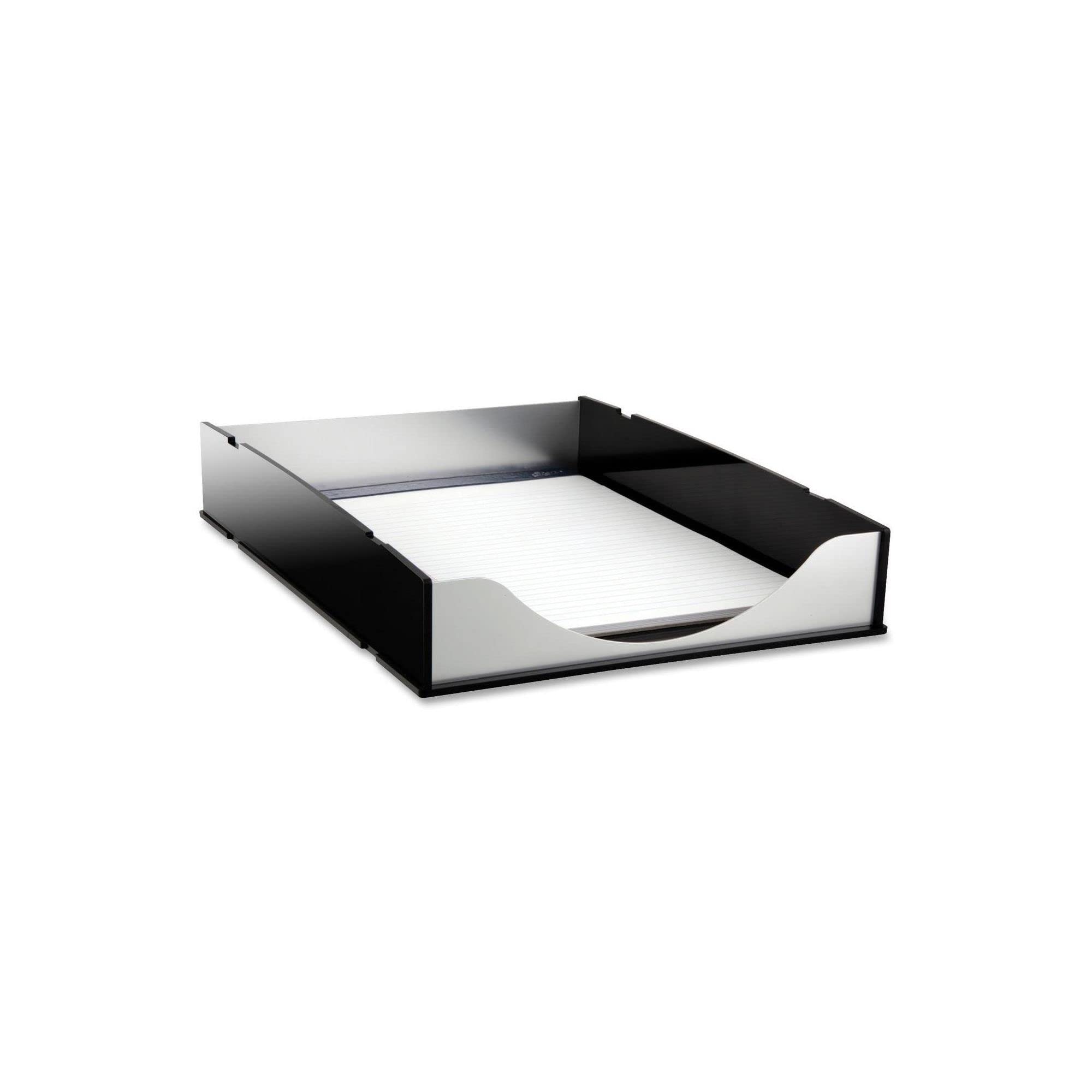 Kantek 7,6 x 7,6 cm memo Pad Holder, acrilico nero e alluminio Vassoio portalettere Black/Silver