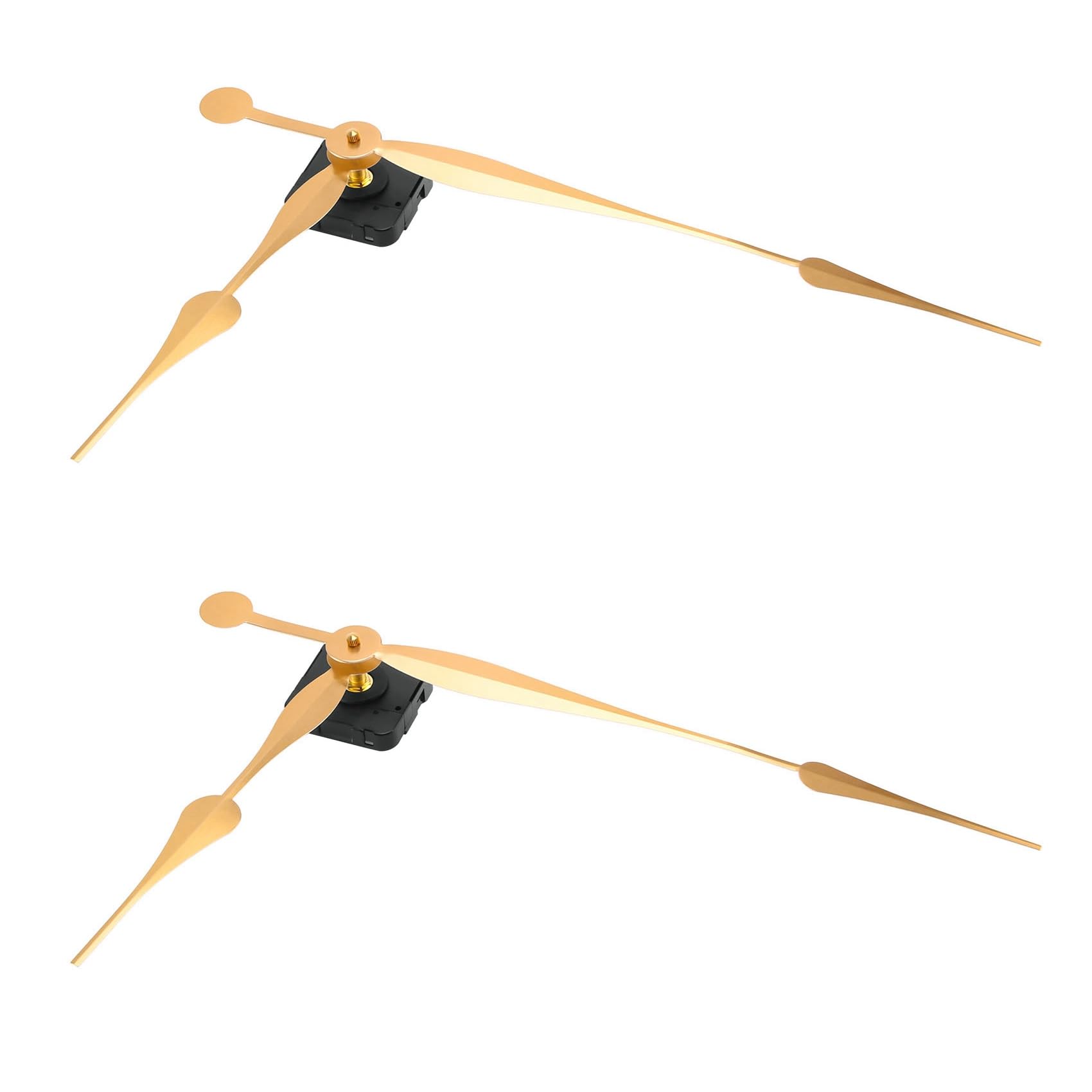 Hndhbfgrt 2X High Torque Long Shaft Clock Movement Mechanism with 12 Inch Long Spade Hands (Gold)