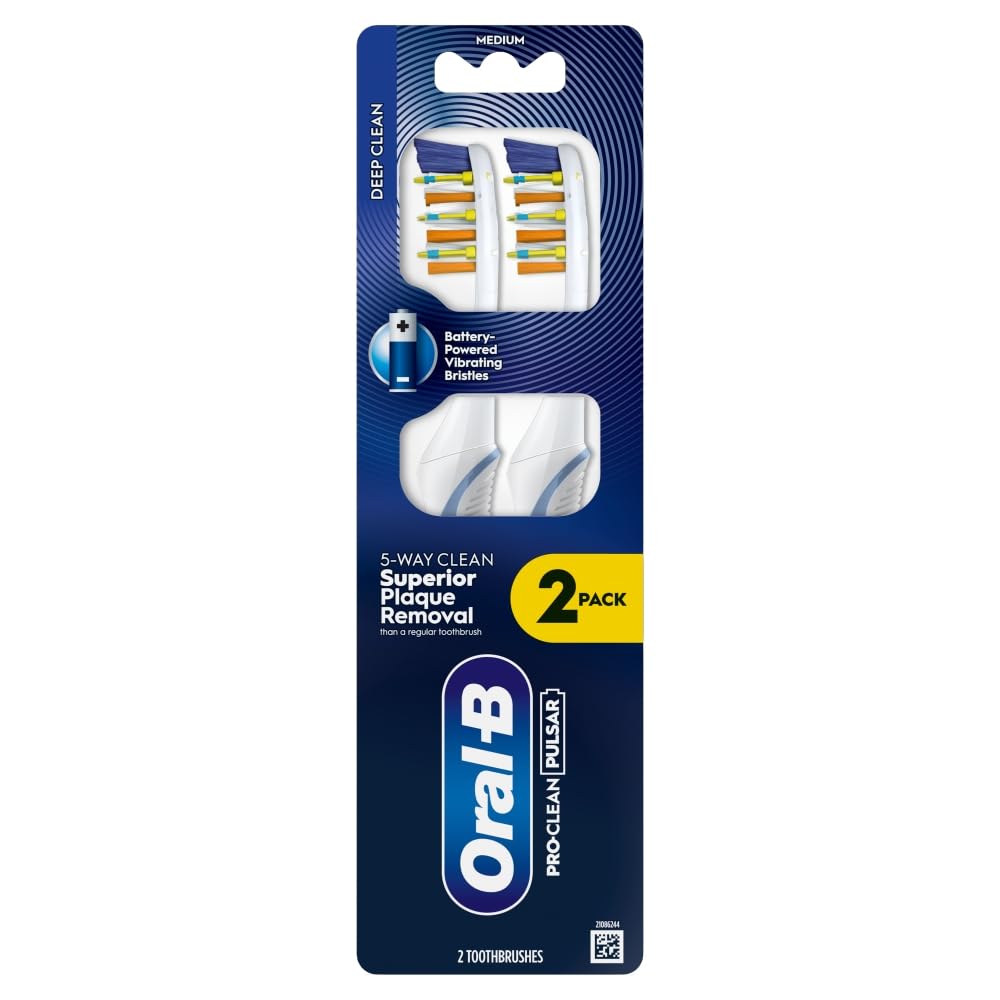 ORAL-B PRO-Clean Pulsar Battery-Powered Toothbrush – Superior 5-Way Plaque Removal – Medium Bristles, 2X-image-18