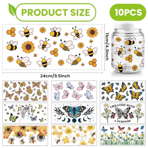 arricraft 10 Pcs 10 Styles UV DTF Cup Wrap Transfer Sticker - Image 2