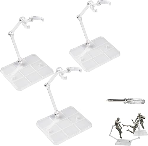 Miniatura 1 de POMER Soporte para figura de acción, 3 piezas de montaje para figura de acción, base de soporte para modelo de muñeca, compatible con HG RG SD SHF