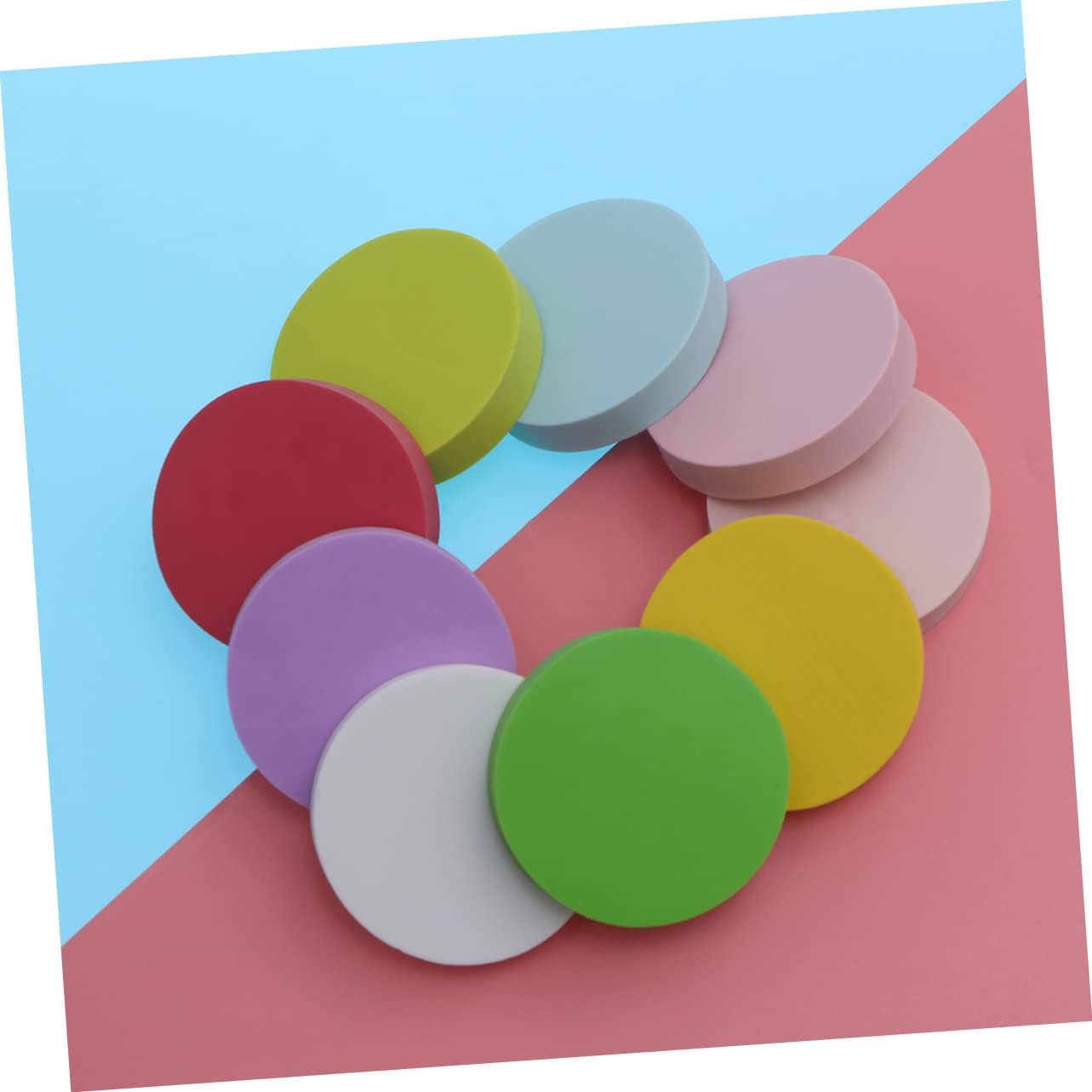 Gadpiparty 10 Pcs Round Rubber Stamp Carving Blocks for DIY Scrapbooking and Postcards Durable Crafting Supplies Random Colors for Creative Projects Random Color