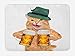 Tappetino da bagno per gatti, simpatico gatto con cappello e birra Boccale Bavarese festival tedesco divertenti bevande divertenti, tappetino da bagno in peluche con supporto antiscivolo, giallo bianc