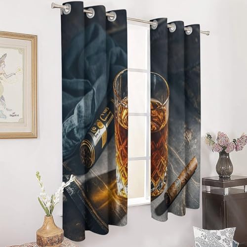Rideaux occultants et isolants 132x213 cm imprimé pour déco maison