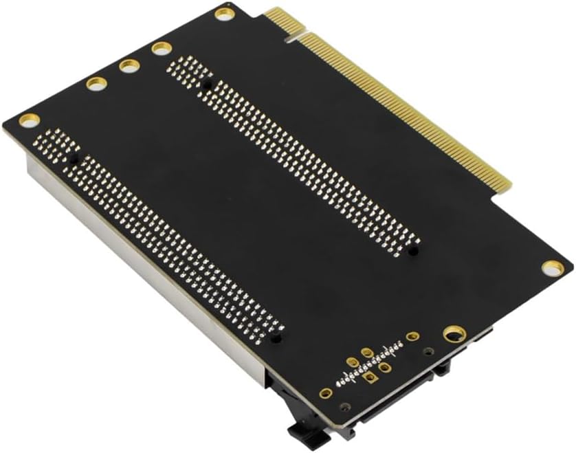 PCIE 3.0 X16 1 to 2 Expansion Card Gen3 Split Card PCIe X16 to X8X8 40.4mm Spaced Slots SATA PCIe Heightened Version, Black, 500450747