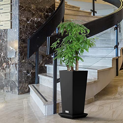 Elevens Outdoor Planter Larger Flower Pots Indoor Taper Garden V-Shape Tall Planters 28 Inches Garden Pots Planter - Black（2 Packs） #TOP6