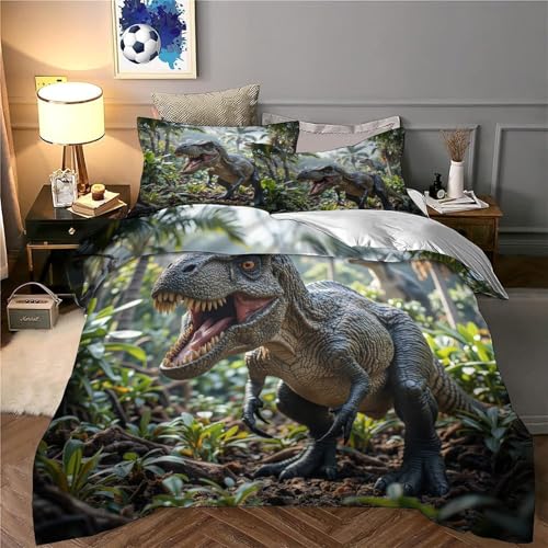 Housse de couette dinosaure 3D pour lit double ado microfibre - 6