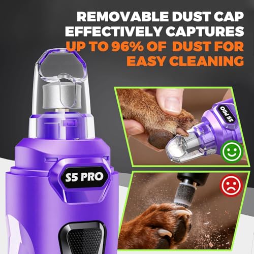 Molinillo de uñas para perros recargable con cortador de garras LED 7