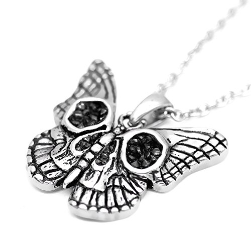 Controse Butterfly Skull Necklace with Pendant (16" - 18" adjustable chain) - Image 4