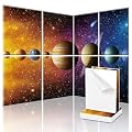 Zylithic Decorative Acoustic Wall Panels 8 Pack, 48“x32” Art Sound Absorbing Panels, Soundproof Foam Panels for Bedroom, Home Theater, Studio, Office - Planets