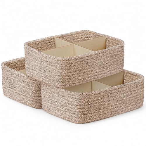 3-Pack-Small-Baskets-for-Organizing-Woven-Storage-Baskets-for-Shelves 3 Pack Small Baskets for Organizing, Woven Storage Baskets for Shelves - Image 1