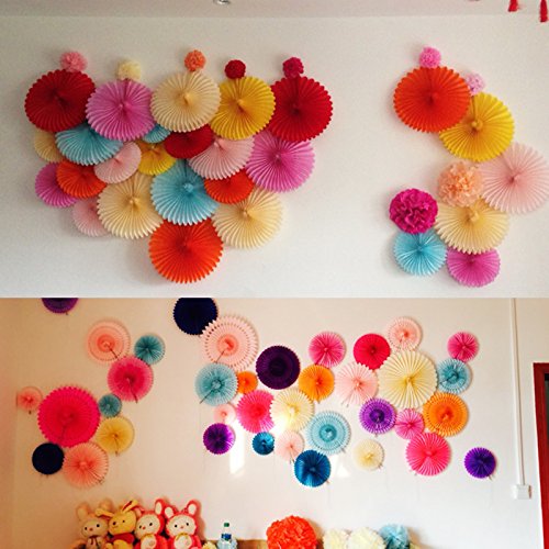 Zorpia® Tissue Paper Fan Collection - 8 Assorted Fans