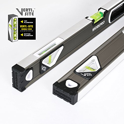 WORKPRO W002901A 4-Piece Measuring Tool Set, Torpedo, Spirit Level, Tape Measure with Carrying Bag