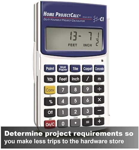 Miniatura 5 de Calculated Industries 8510 Home ProjectCalc Calculadora de proyectos de fracción de pies de bricolaje  Claves dedicadas para estimar cantidades de