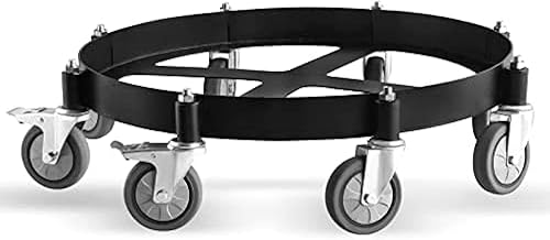 Miniatura 7 de Carros de tambor de alta resistencia, 8 ruedas giratorias con marco de acero de 55 galones, carros de tambor de grasa con capacidad de 2000 libras,