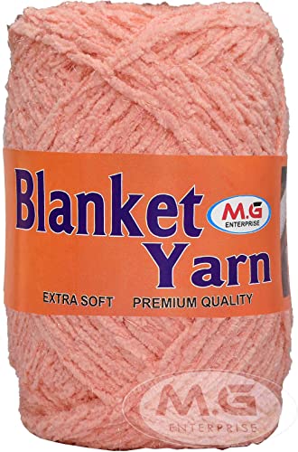 Image of M.G Enterprise Blanket Yarn Peach WL 200 gm Thick Chunky Knitting Wool Yarn. F G HA