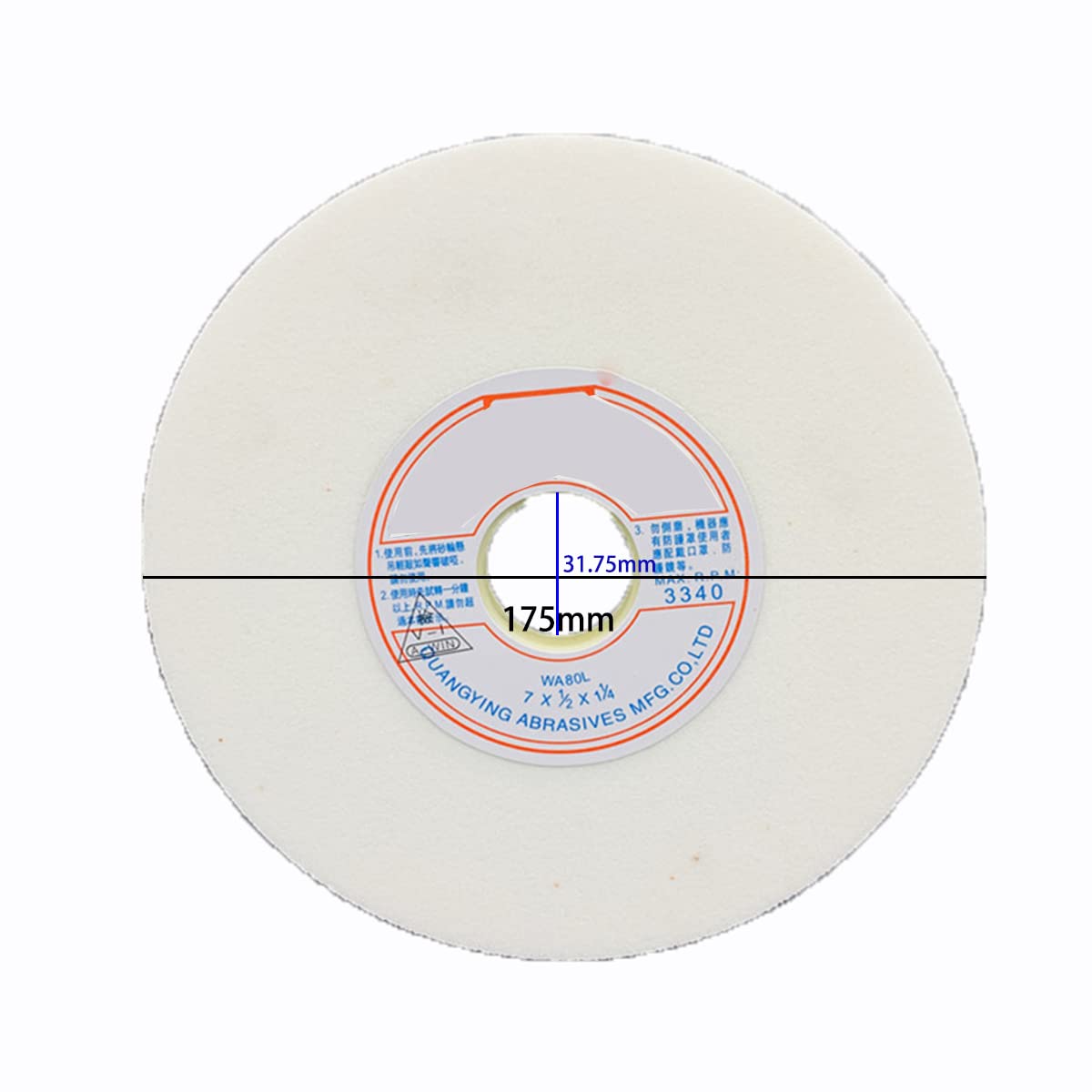 tarcze szlifierskie, Ściernica do szlifierek stołowych Materiał ściernicy: biały korund, średnica zewnętrzna: 175 mm, otworu: 31,75, grubość: 13, 46#/100#(46#)