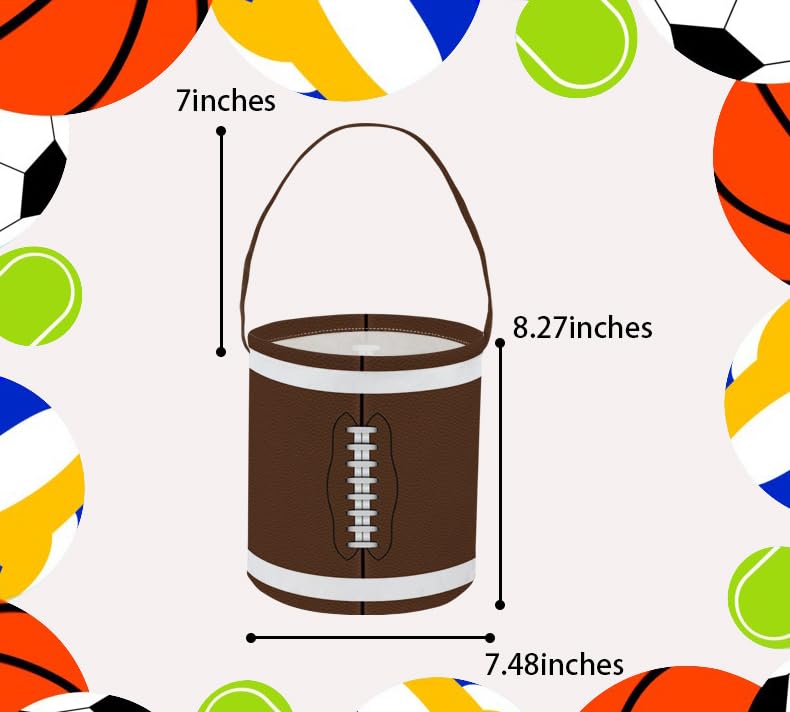 Image of Football Easter Bucket Easter Basket for Kids Baby Storage Basket Cute Toy Storage Bin Organizer Shelf Book Basket Easter Room Decor(Football)