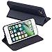 Nouske iPhone 6/6S Flip Folio Wallet Stand up Credit Card Holder Leather Case Cover Holster/Magnetic Closure/TPU bumper/360 Full Body Protection, Navy Blue