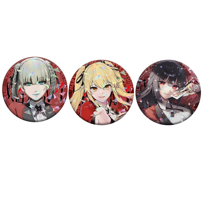 賭ケグルイ 缶バッジ3個セット 蛇喰夢子 早乙女芽亜里 桃喰綺羅莉