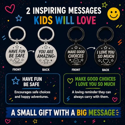 ACGASK Stocking Stuffers for Kids, 2 Pack Inspirational Keychain Set Gifts for Boys Girls, Halloween Christmas Xmas Gifts, Gifts for Kids, Cute Positive Reminder Gifts - image 2