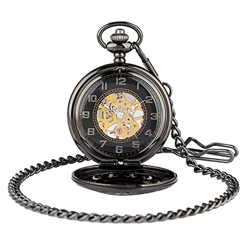 Reloj mecánico de bolsillo antiguo sin pilas con diseño de telaraña oro 5