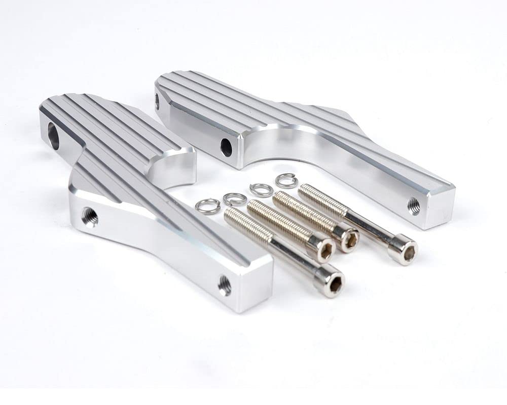 MOTO NOSTRA Fußrastenadapter Sozius CNC, silber kompatibel für Vespa GT, GTL, GTS, GTV 125-300