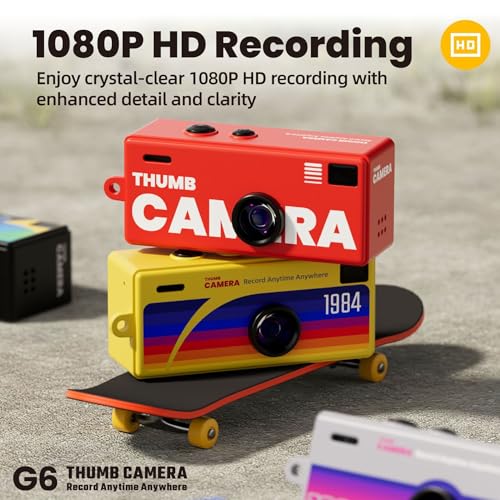 Image of Jumbao G6 Keychain Digital Camera - Mini Digicam with 1080P Video & 0.96 inch LCD Screen, Retro Film Simulation Style, 130 Wide Angle Bag Charm Camera for Beginners Teens and Adults (Black)