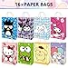 Kitty Birthday Party Supplies, 16PCS Party Goodie Gift Bags, Including 8 Patterns Double Sided Printed Ideal for Kawaii Birthday Party Decorations
