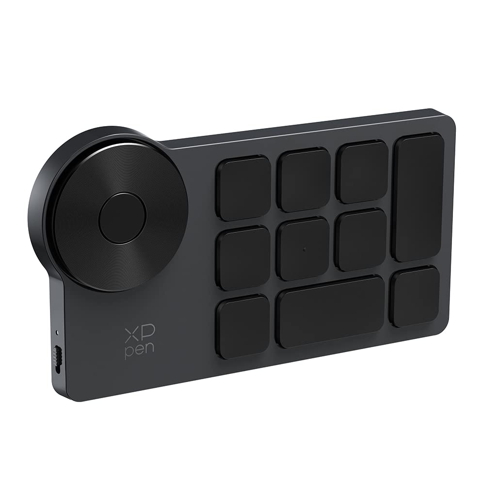 XPPen ACK05 Mini Pavé Numérique Clavier sans Fil Portable, Télécommande de Raccourci avec Molette, 40 Raccourcis Personalisables, Connexion Filaire ou sans-Fil, Ideal pour améliorer l'efficacité